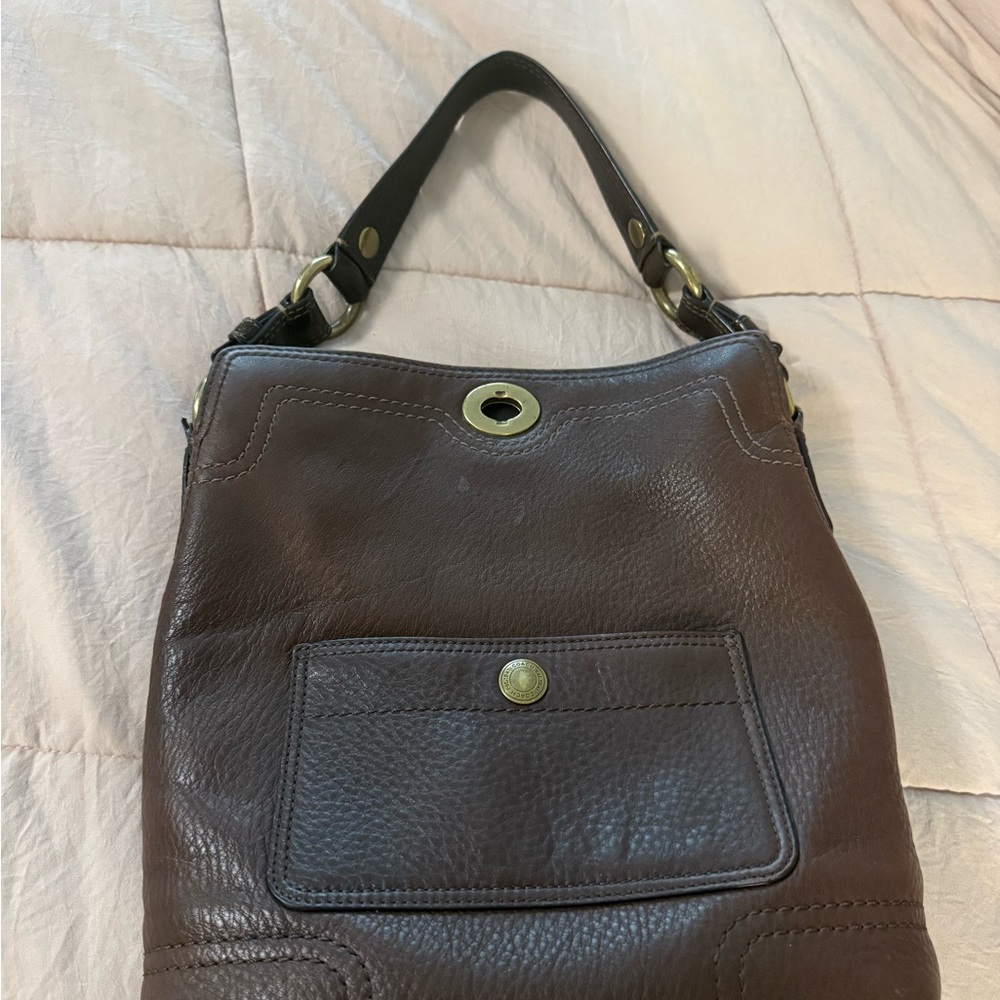 Coach Chocolate Leather Shoulder Bag